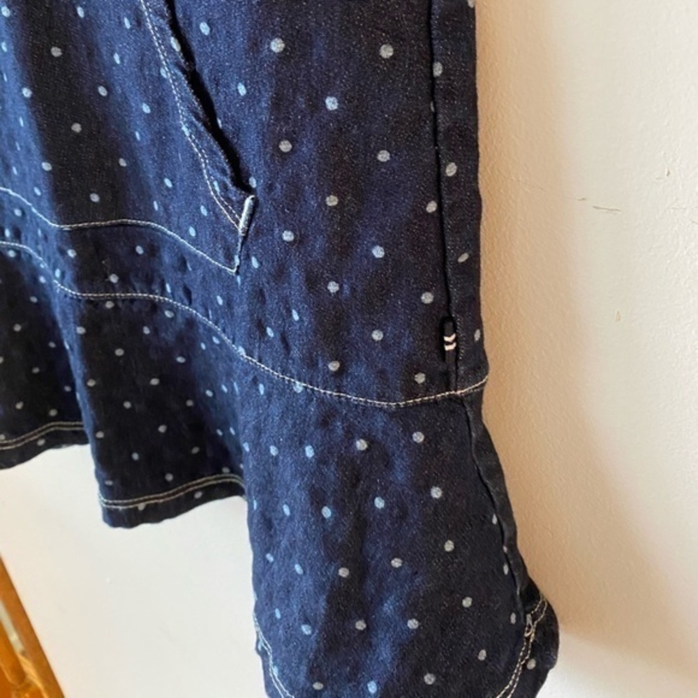 Preppy Nautica Kids Blue Soft Denim Polka Dot Dress 3T - Picture 3 of 9